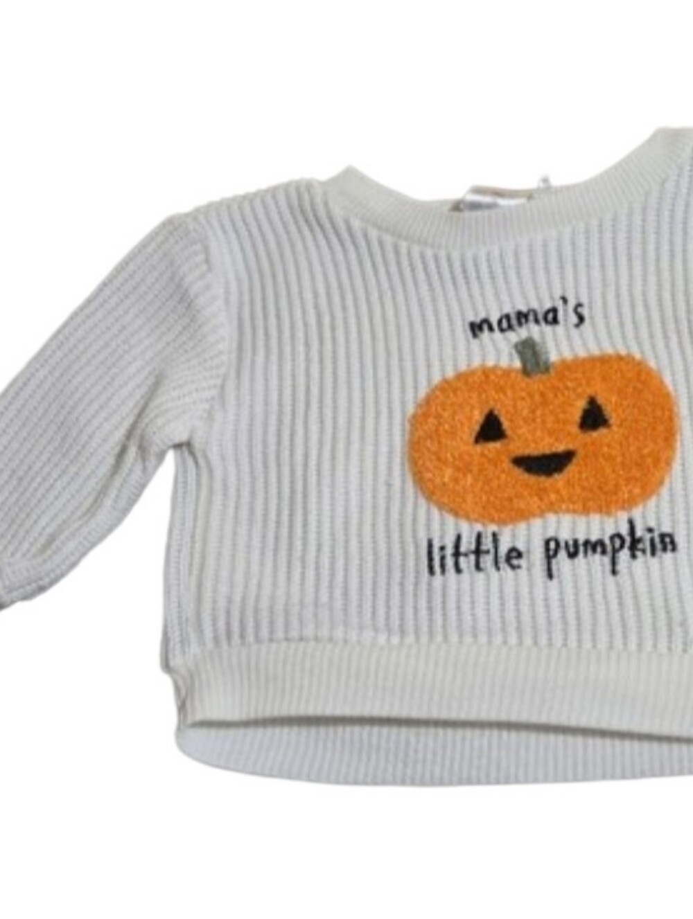 Chick Pea Mama's Little Pumpkin Waffle Knit Sweatshirt 0-3 Months